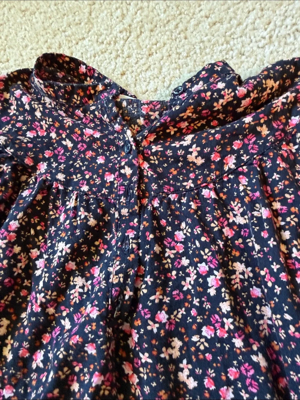 Girls' Purple Button-Front Blouse - Stylish Long Sleeve Tops size 14-16